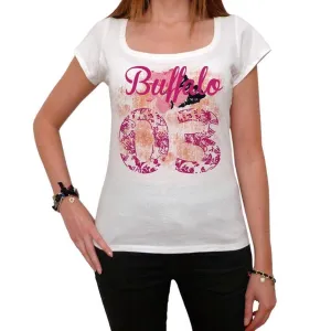 03, Buffalo, Women's Short Sleeve Round Neck T-shirt 00008