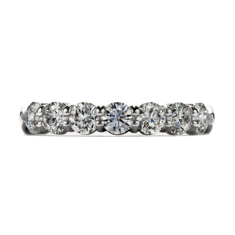 0.48ct Round Brilliant Cut Diamond 7-Stone Platinum Half Eternity Ring