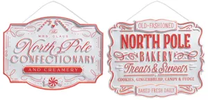 12" North Pole Confectionary and Bakery Ornament Sign