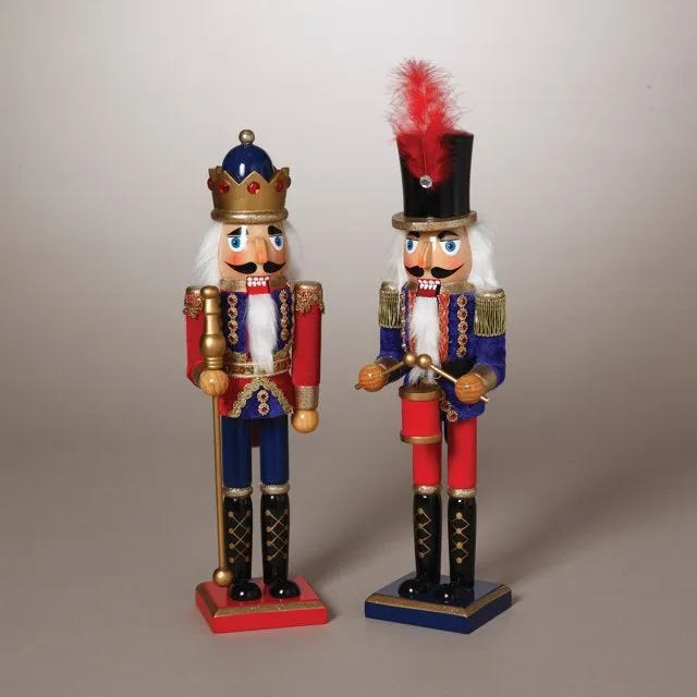 15" Red & Blue Wooden Decorative Nutcracker