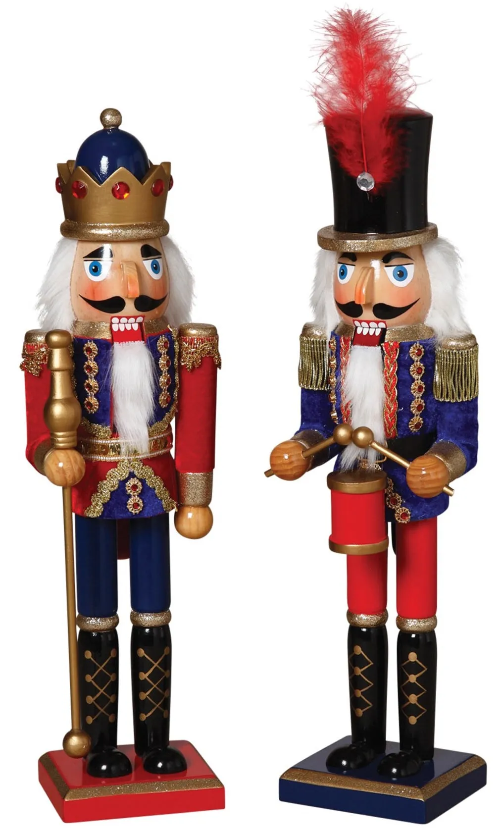 15" Red & Blue Wooden Decorative Nutcracker