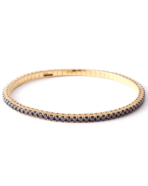 18k Yellow Gold Black Diamond Flexible Bracelet