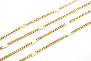 3 Feet 18K Pinky Gold Filled Look, Cuban Link Chain, Scroll Chain Width 2mm Thickness 1mm Gold Filled Look, Finding Chain for Jewelry Making PGF14