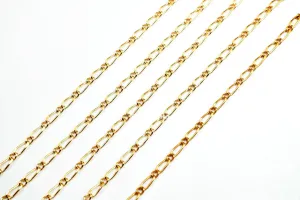 3 Foots 18K Gold Filled Look, Chain Cable Link Chain Width 2mm Thickness 0.5mm Gold-Filled finding for Gold Filled Look, Jewelry Making GFC013