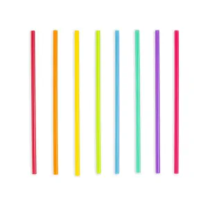 8" BRIGHT COLOR REUSABLE STRAW