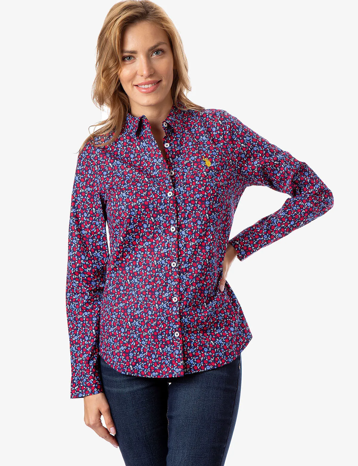 ALL OVER FLORAL PRINT POPLIN SHIRT