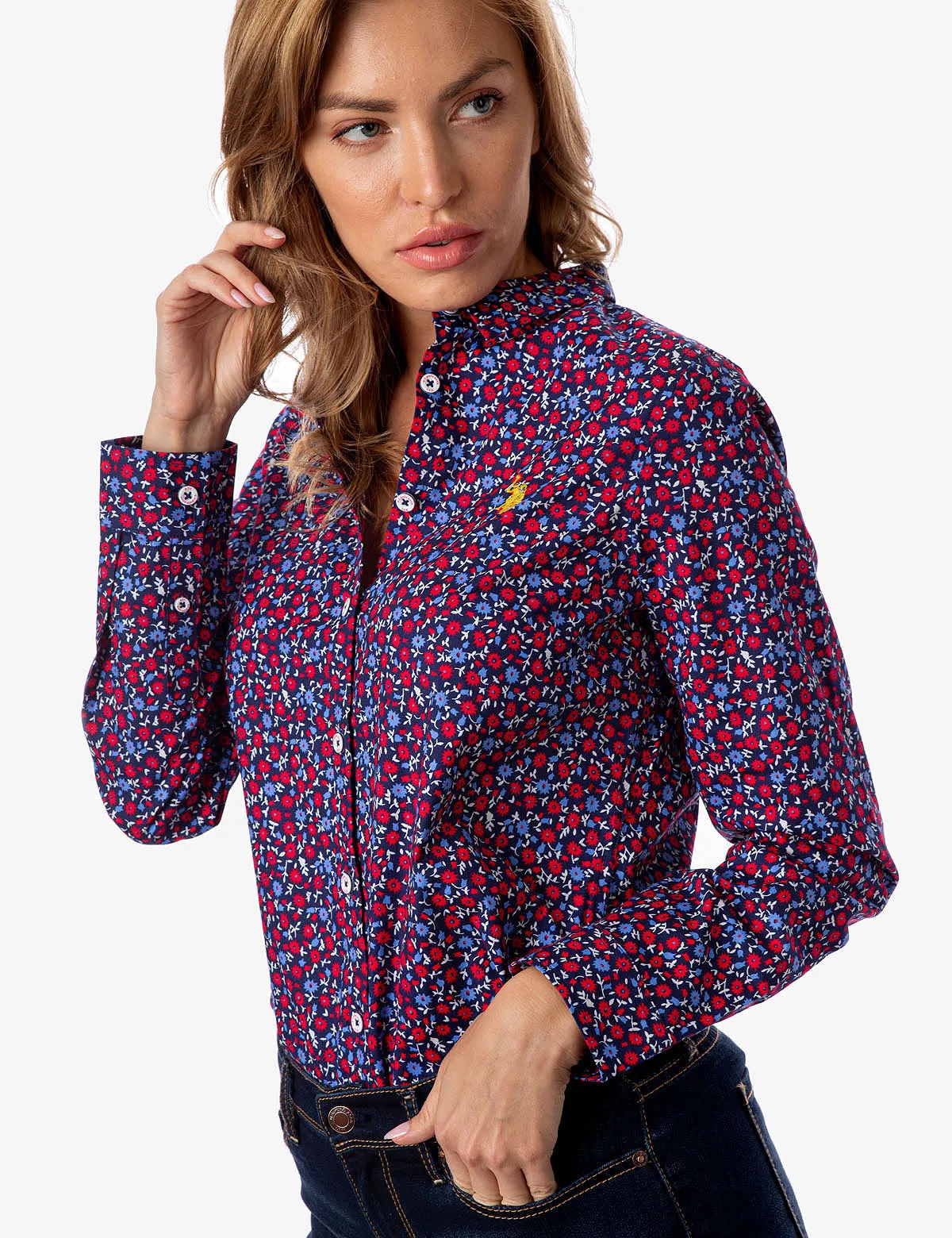 ALL OVER FLORAL PRINT POPLIN SHIRT