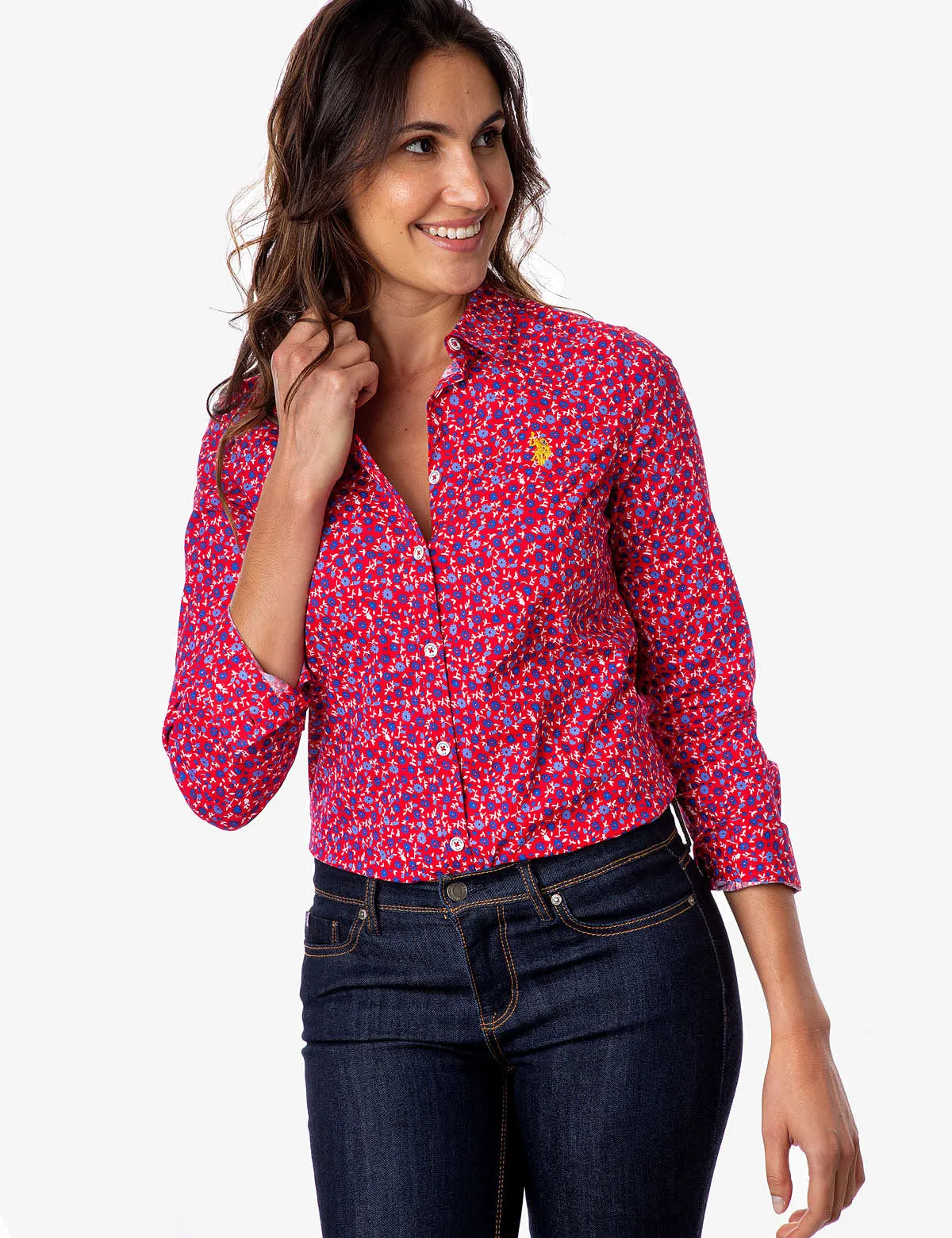 ALL OVER FLORAL PRINT POPLIN SHIRT