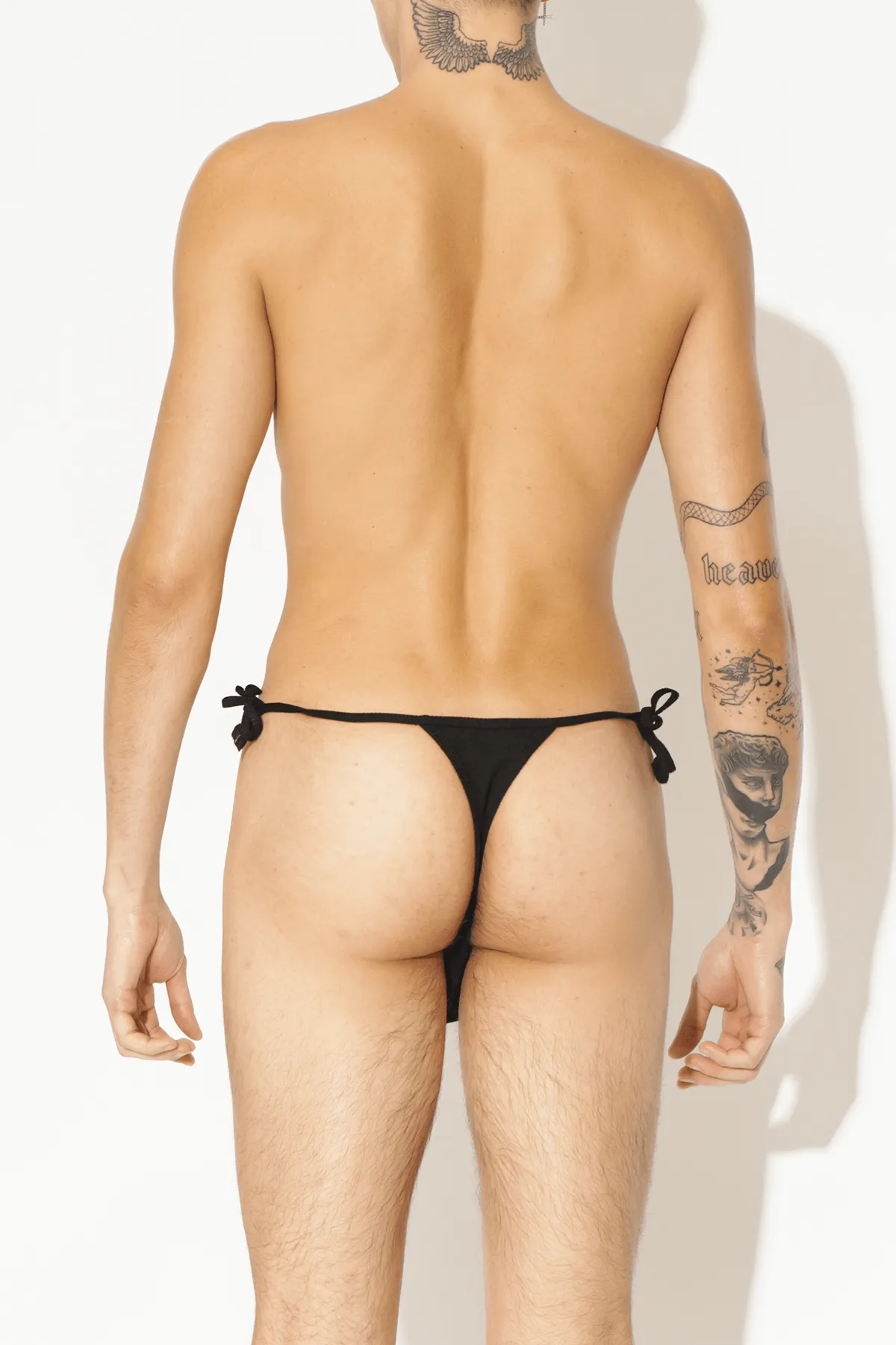 All-Tied-Up Side Tie Thong - Black