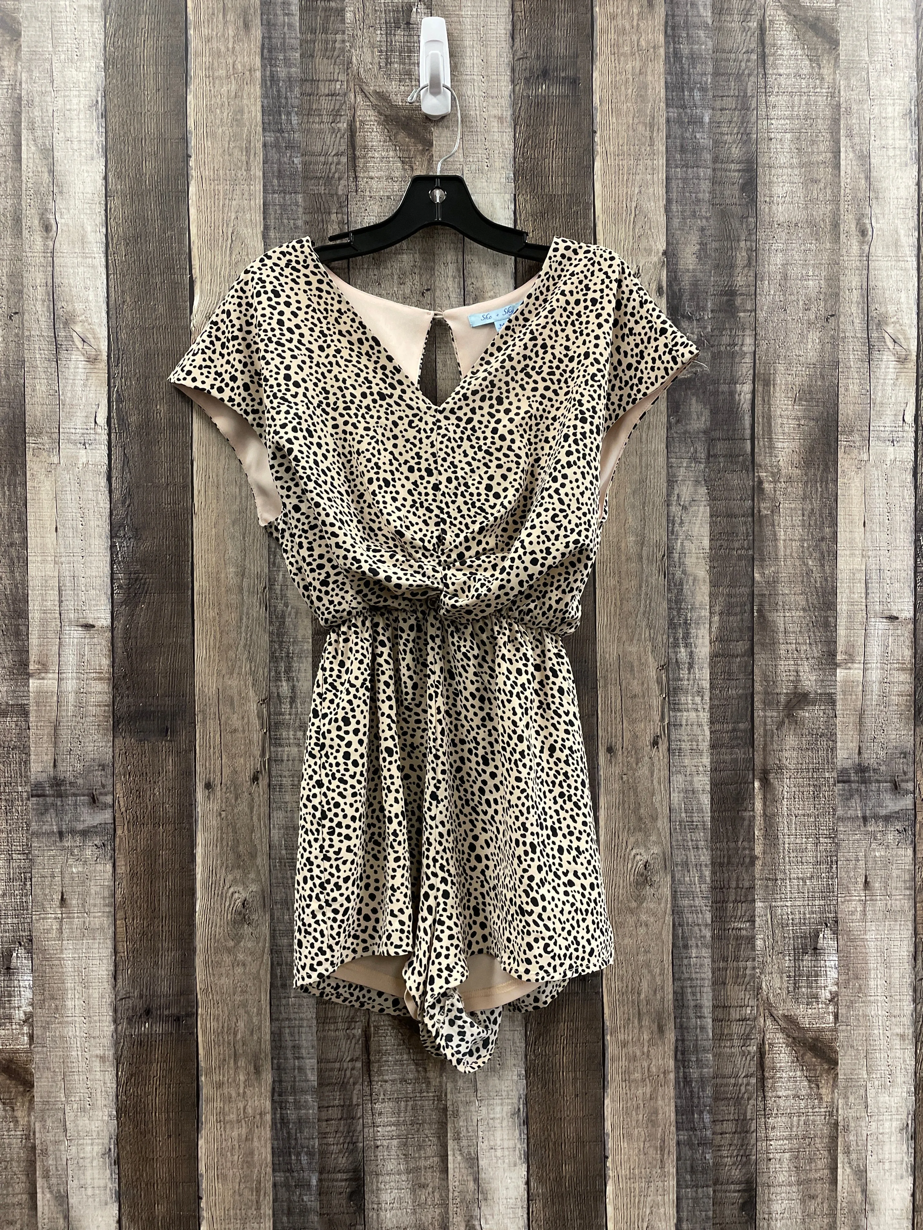 Animal Print Romper She   Sky, Size M