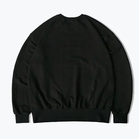 APPLIQUE BIG LOGO SWEAT SHIRT - BLACK