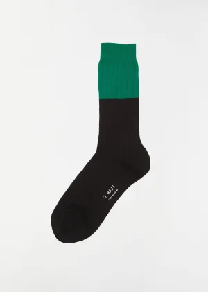 Bi-Color Short Socks — Green/Black