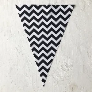 Black & White Chevron Flag