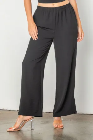 Black Pull Up Pant With Side Detail