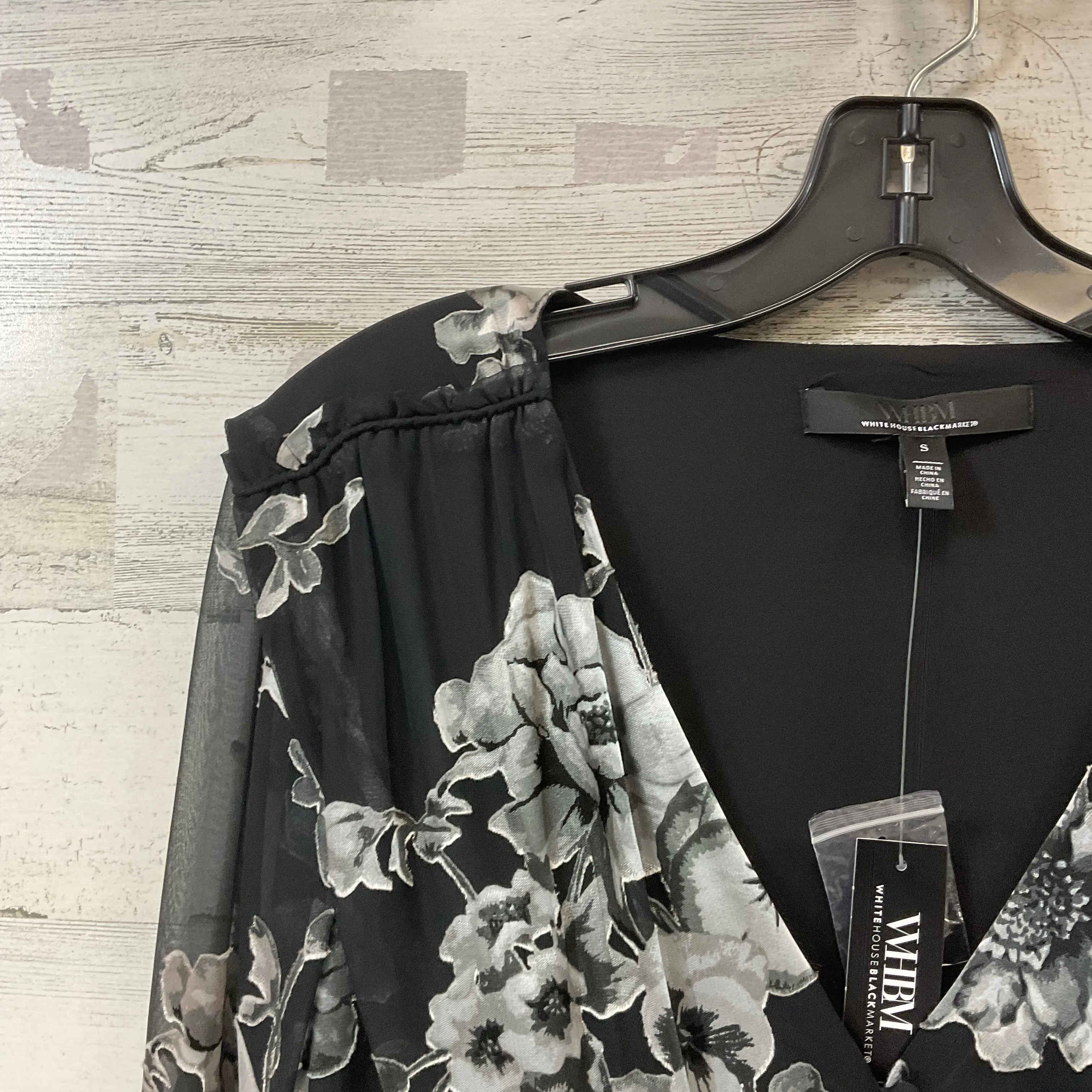 Blouse Long Sleeve By White House Black Market In Black, Size: S