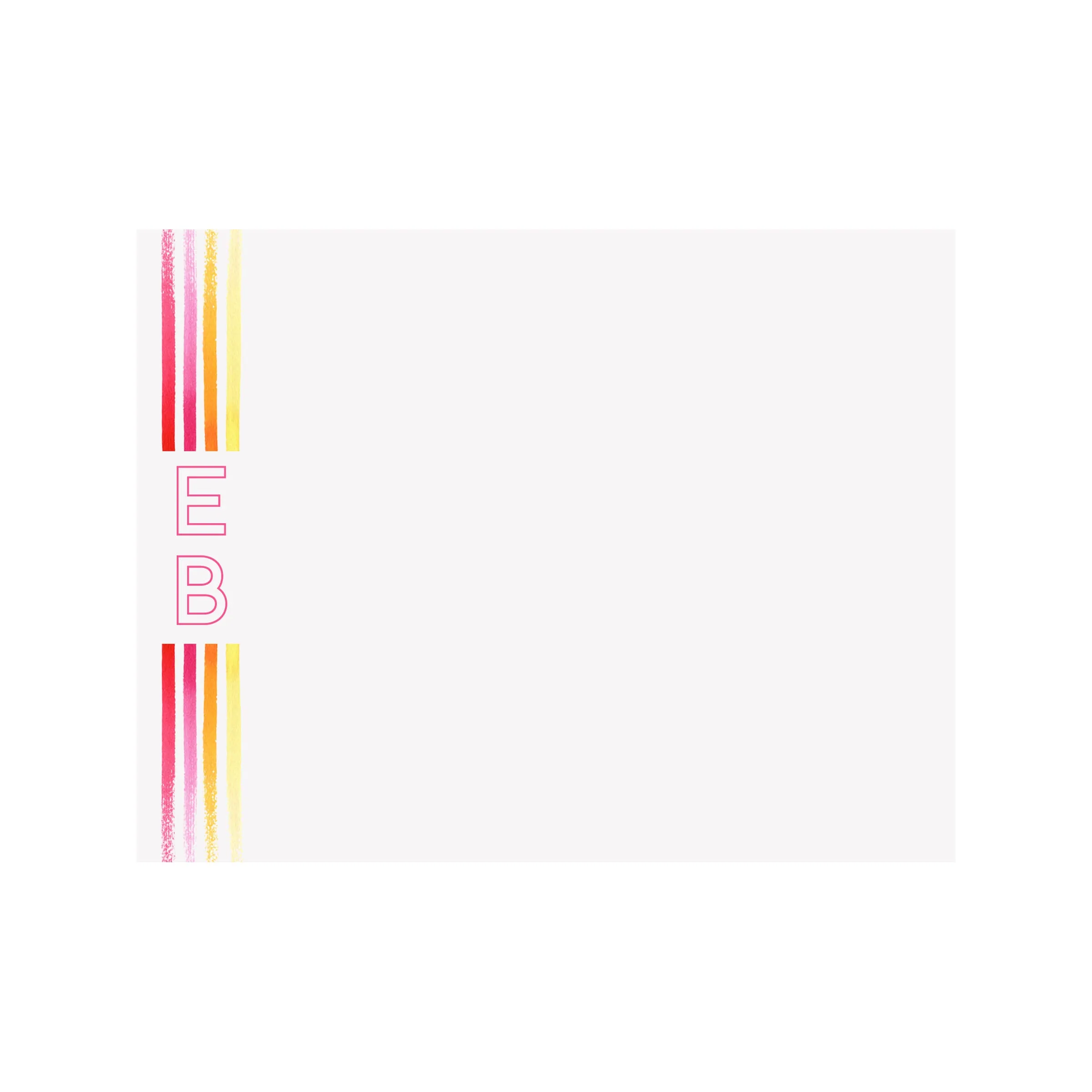 Bright Stripes Initials Stationery- Personalized