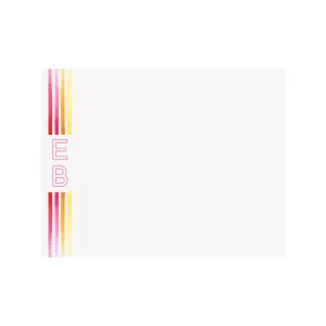 Bright Stripes Initials Stationery- Personalized