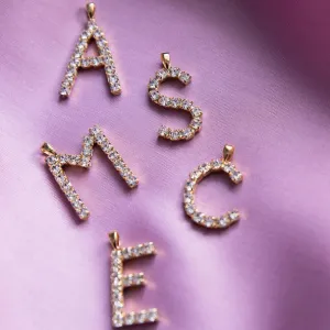 Caroline Svedbom Mini Letter Necklace Crystal M