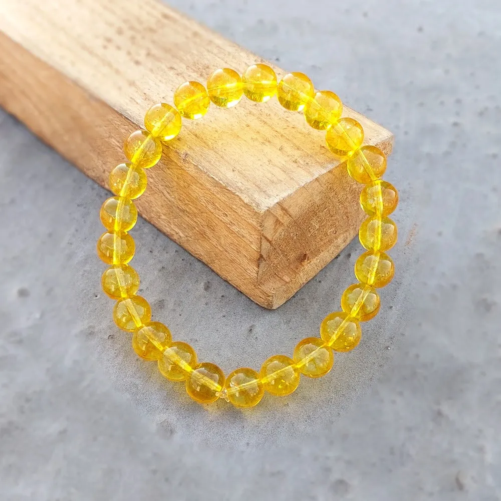 Citrine Bracelet - Certified 8mm Natural Stone Bracelet