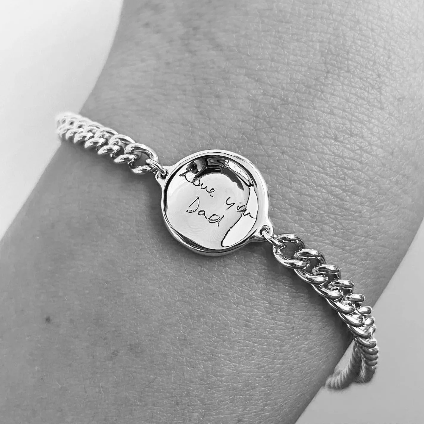 Custom Engraved Charm Bracelet | Silver