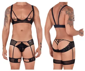 Cut-Out Top and Garter Thongs Set