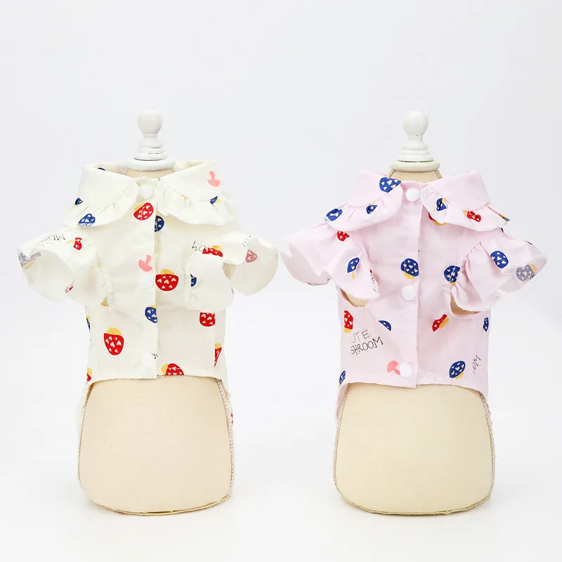 Cute Mushroom Shirt Pet Clothing