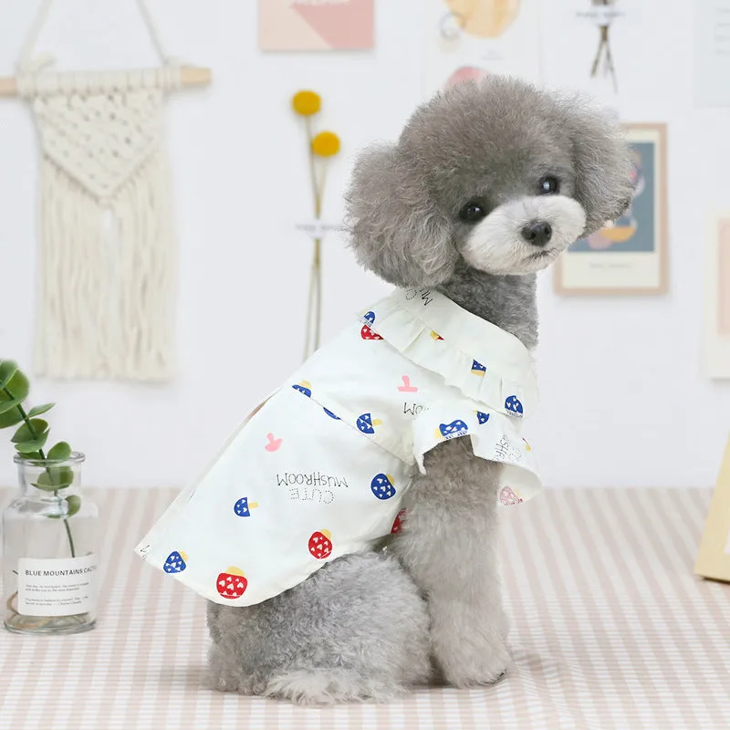 Cute Mushroom Shirt Pet Clothing