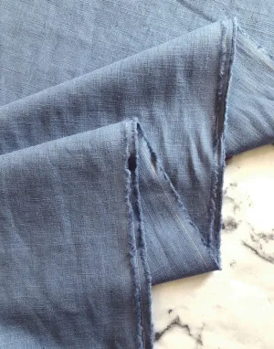 Denim Blue Washed Linen-Handle Fabric