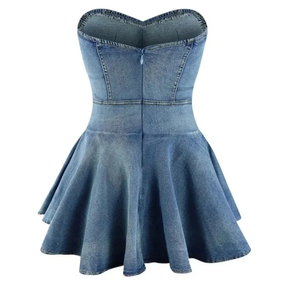 Denim Tube Mini Dress