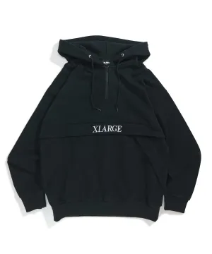 EMBROIDERY LOGO HALF ZIP HOODED SWEAT