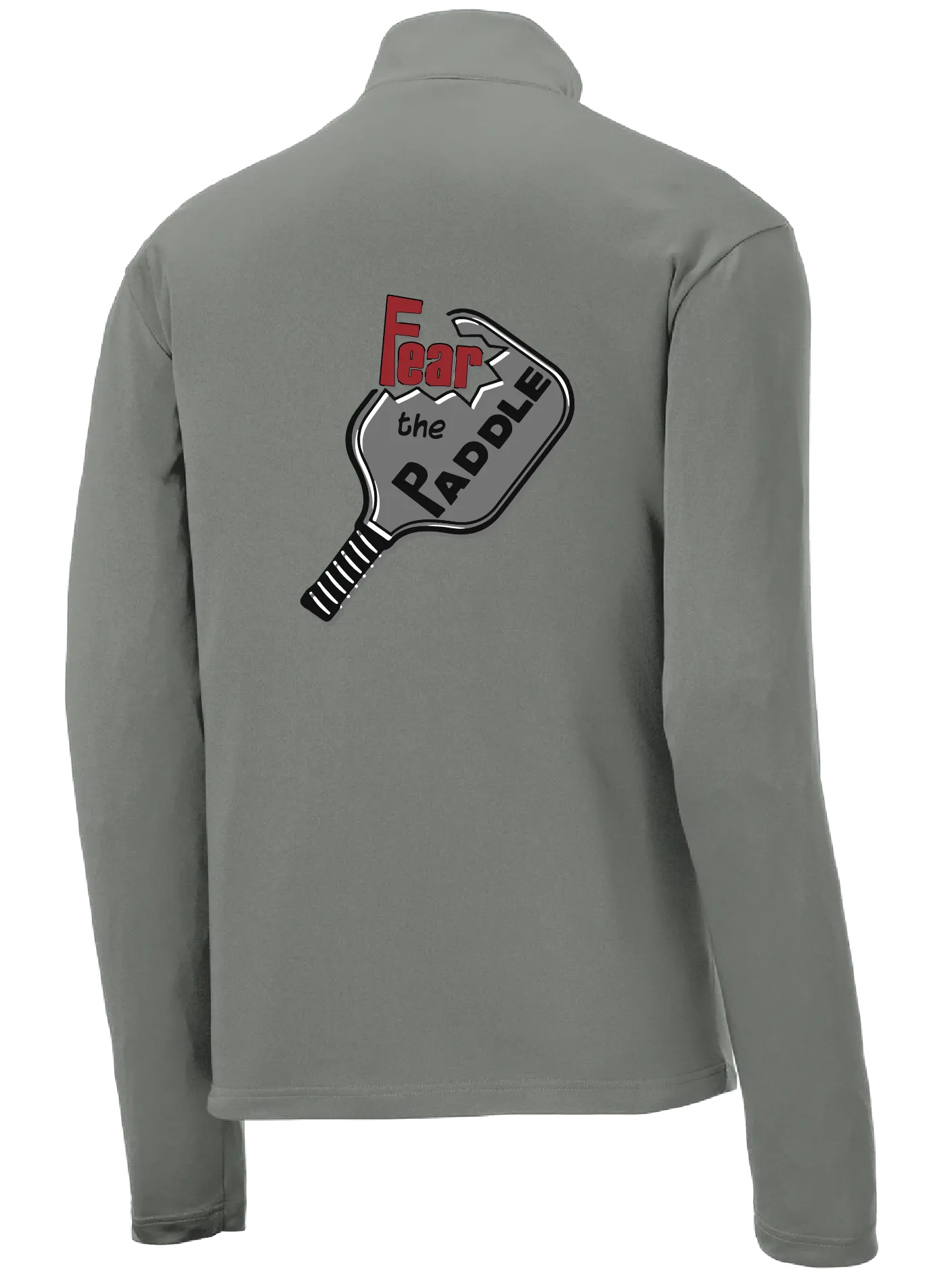 Fear The Pickleball Paddle | Men's 1/4 Zip Long Sleeve Pullover Athletic Shirt | 100% Polyester