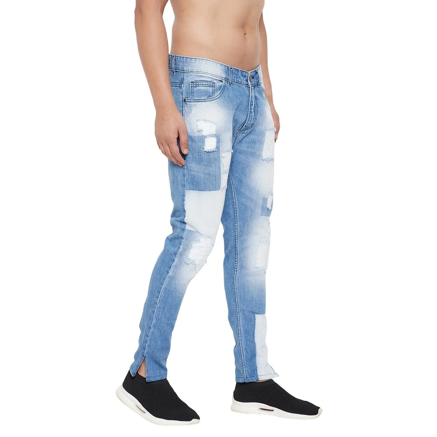 Indigo Laser-Block Boot-Cut Denim