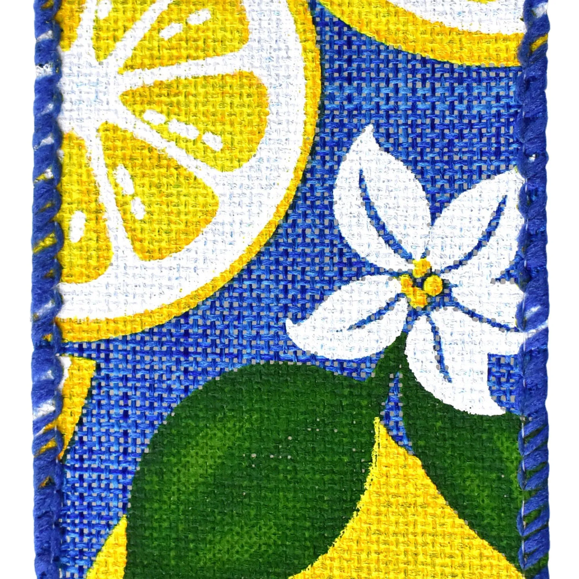 Lemons and Lillies Faux Linen Wired Ribbon, 1-1/2-inch, 50-yard