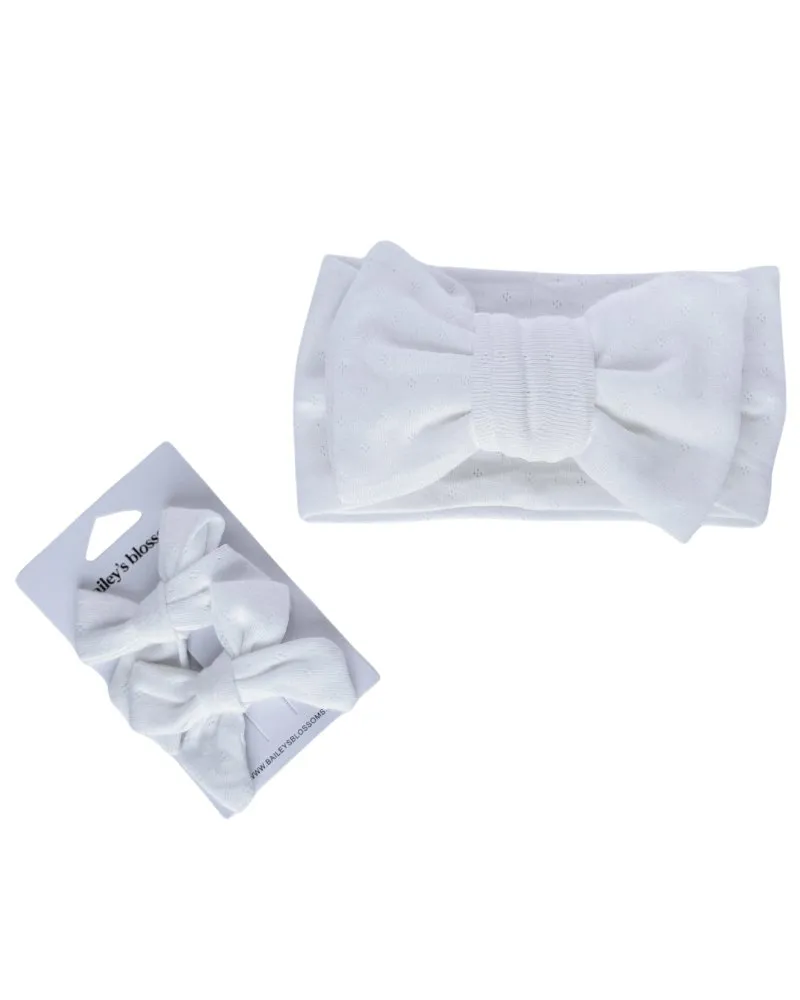 Messy Bow Headwrap - White