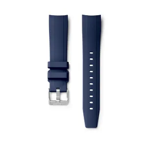 NMK802 Curved End SKX013 Rubber Strap: Navy Blue