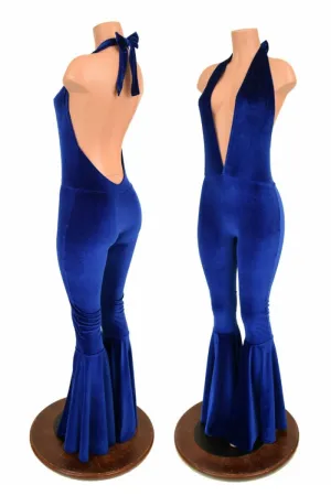 "Josie" Halter Bell Bottom Flare Catsuit