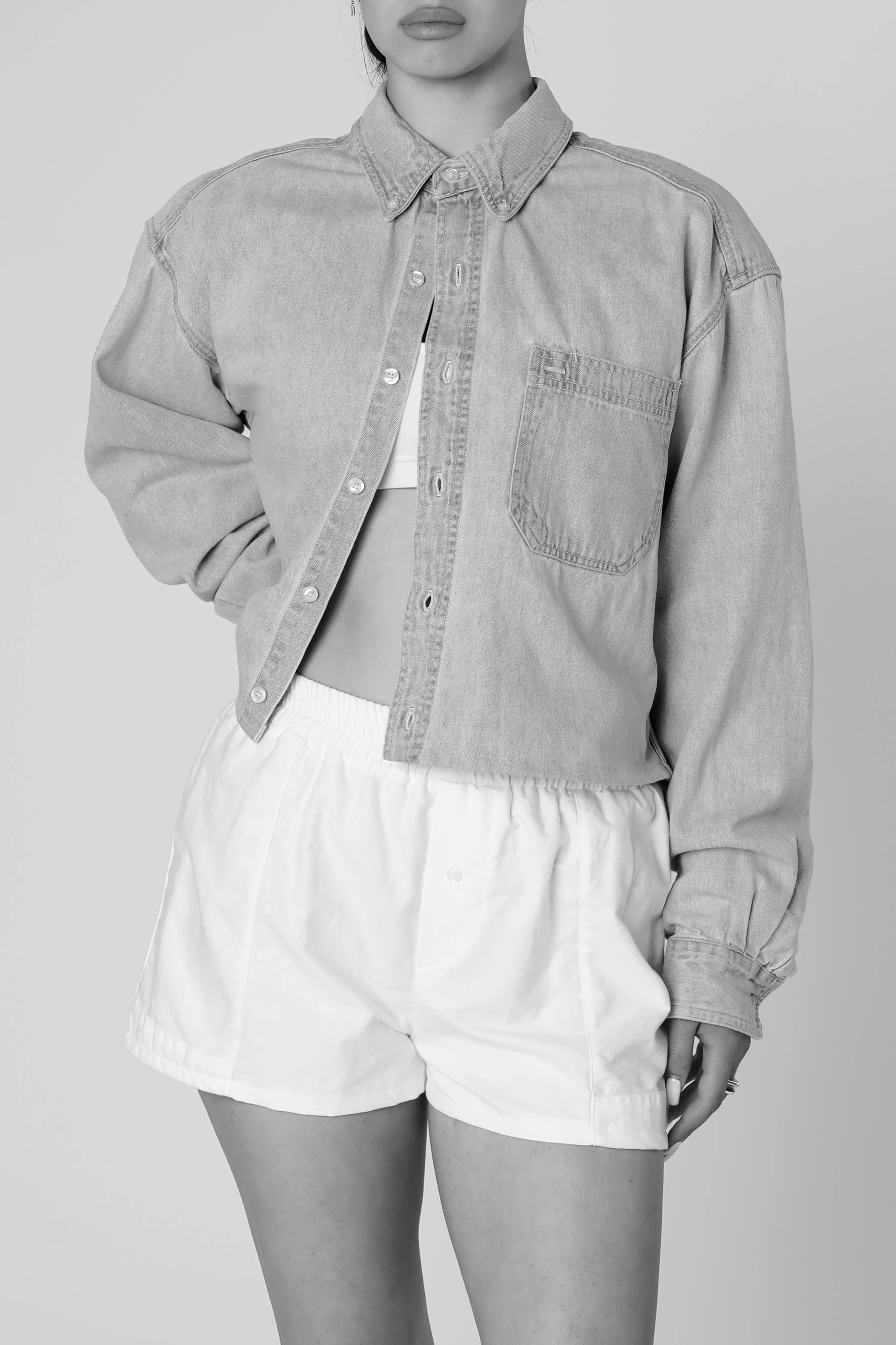 Rework Chambray Waist Crop - XXL