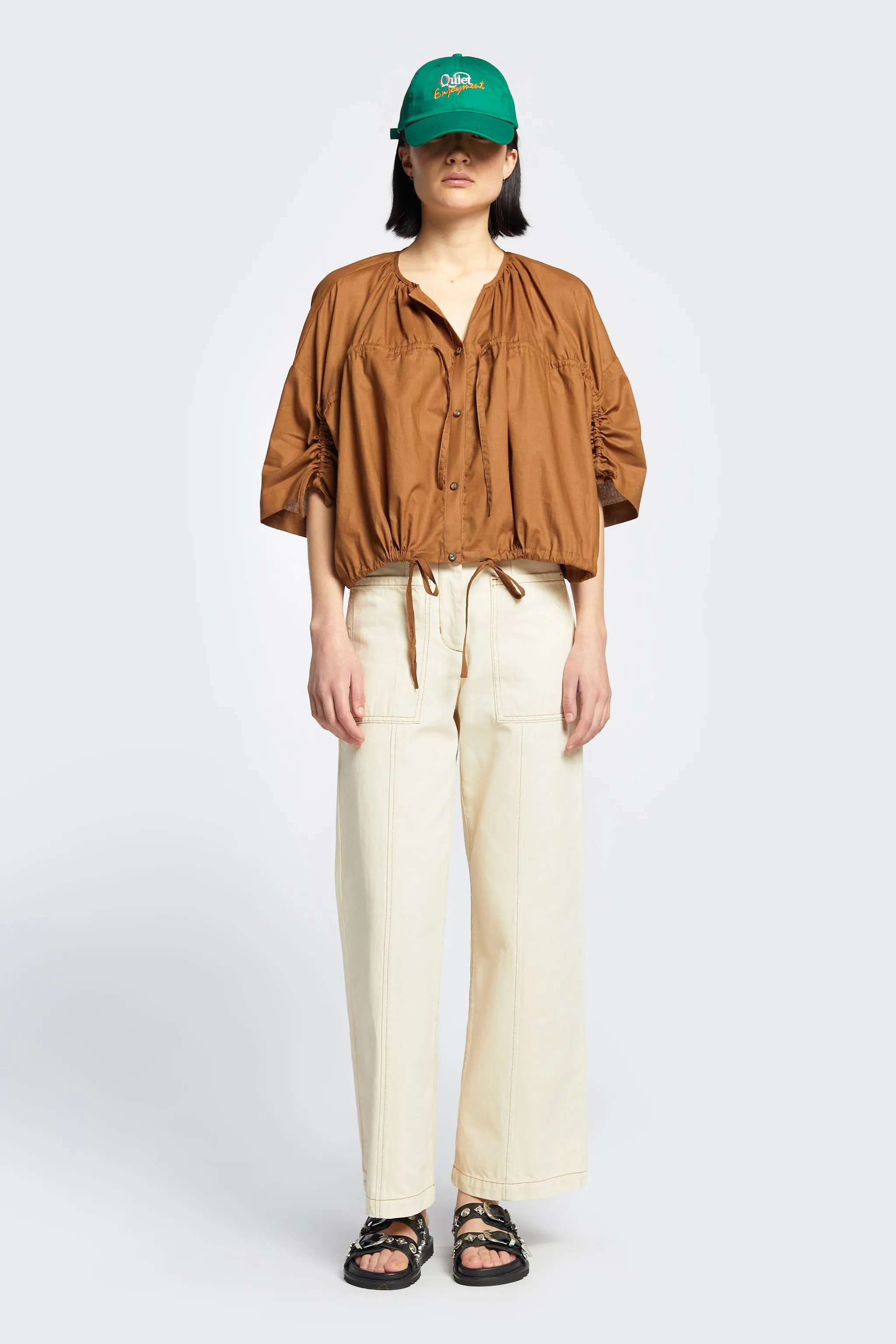 Rite Gathered Shirt Tan