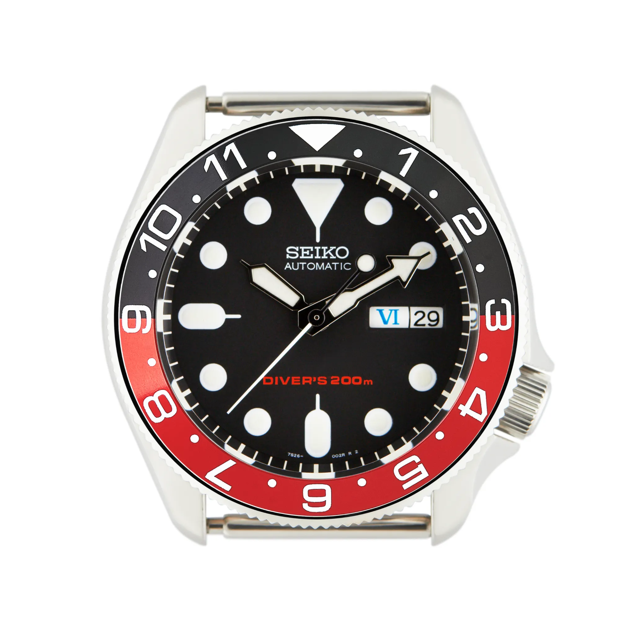 SKX007/SRPD Aluminium Bezel Insert: Dual Time style Black/Red (Coke)