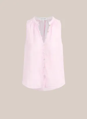 Sleeveless Shirred Shoulder Blouse - Light Orchid