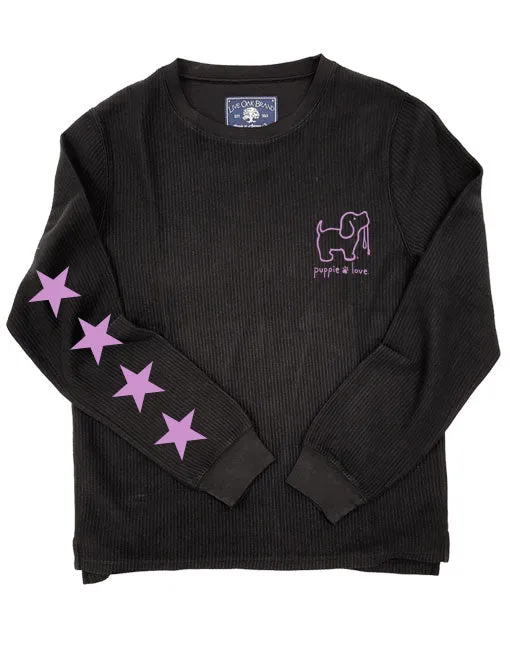 STARRY CORDUROY CREWNECK SWEATER, CHARCOAL