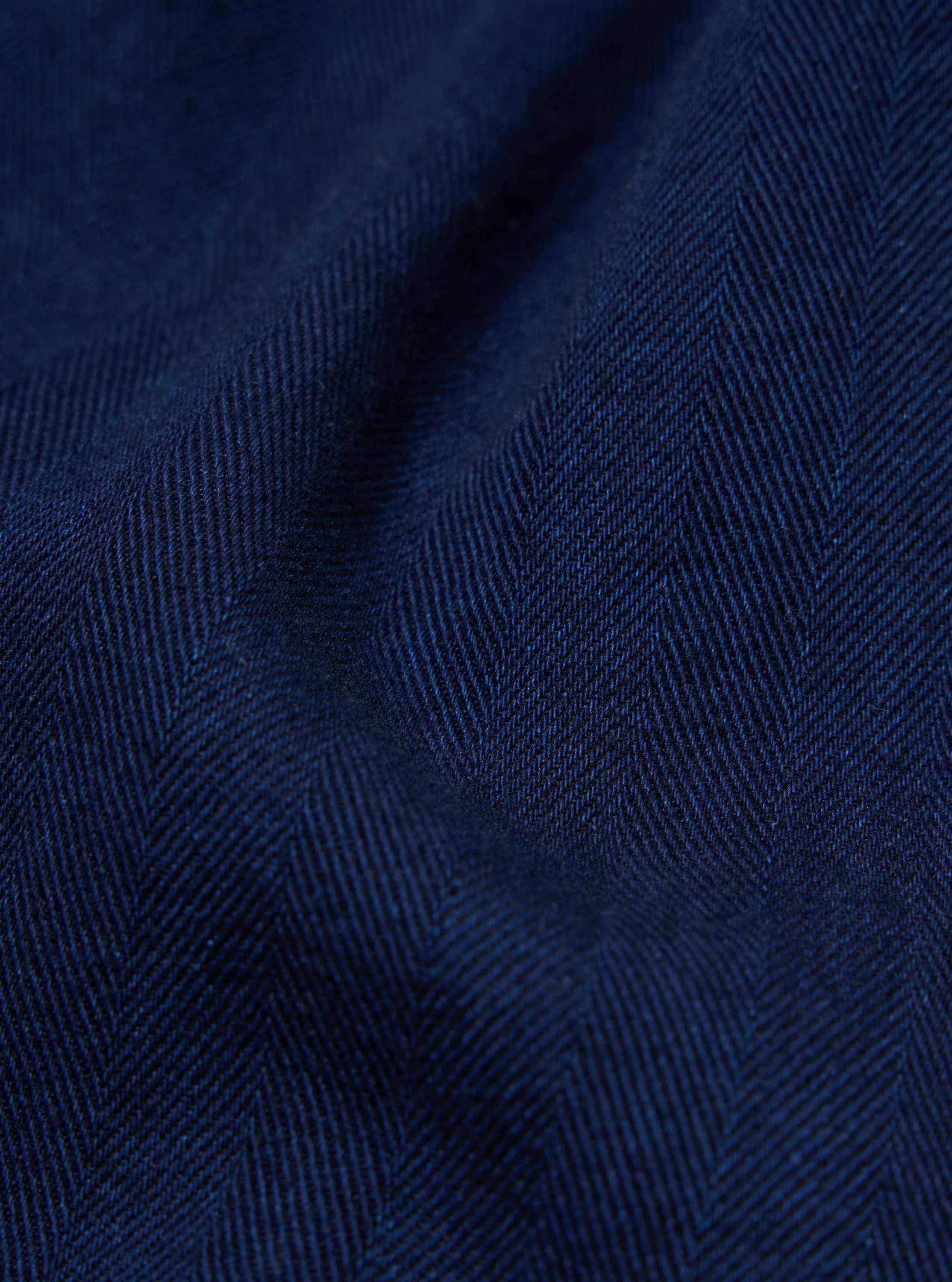 Universal Works Bakers Overshirt in Indigo Herringbone Denim