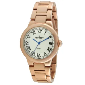 Women's Rose Gold Plated 36mm Round Tank Steel Bracelet Watch